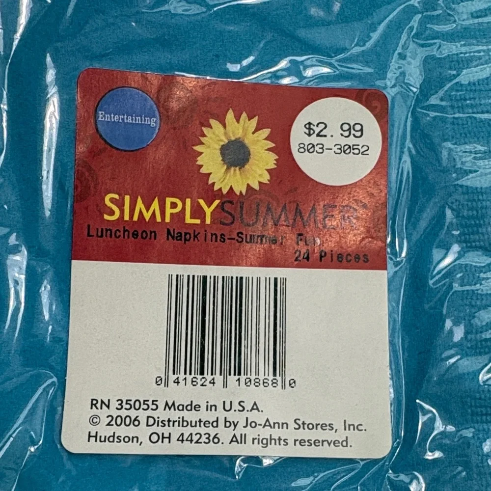 Simply Summer Bright Turquoise Beverage Napkins - Pack of 3